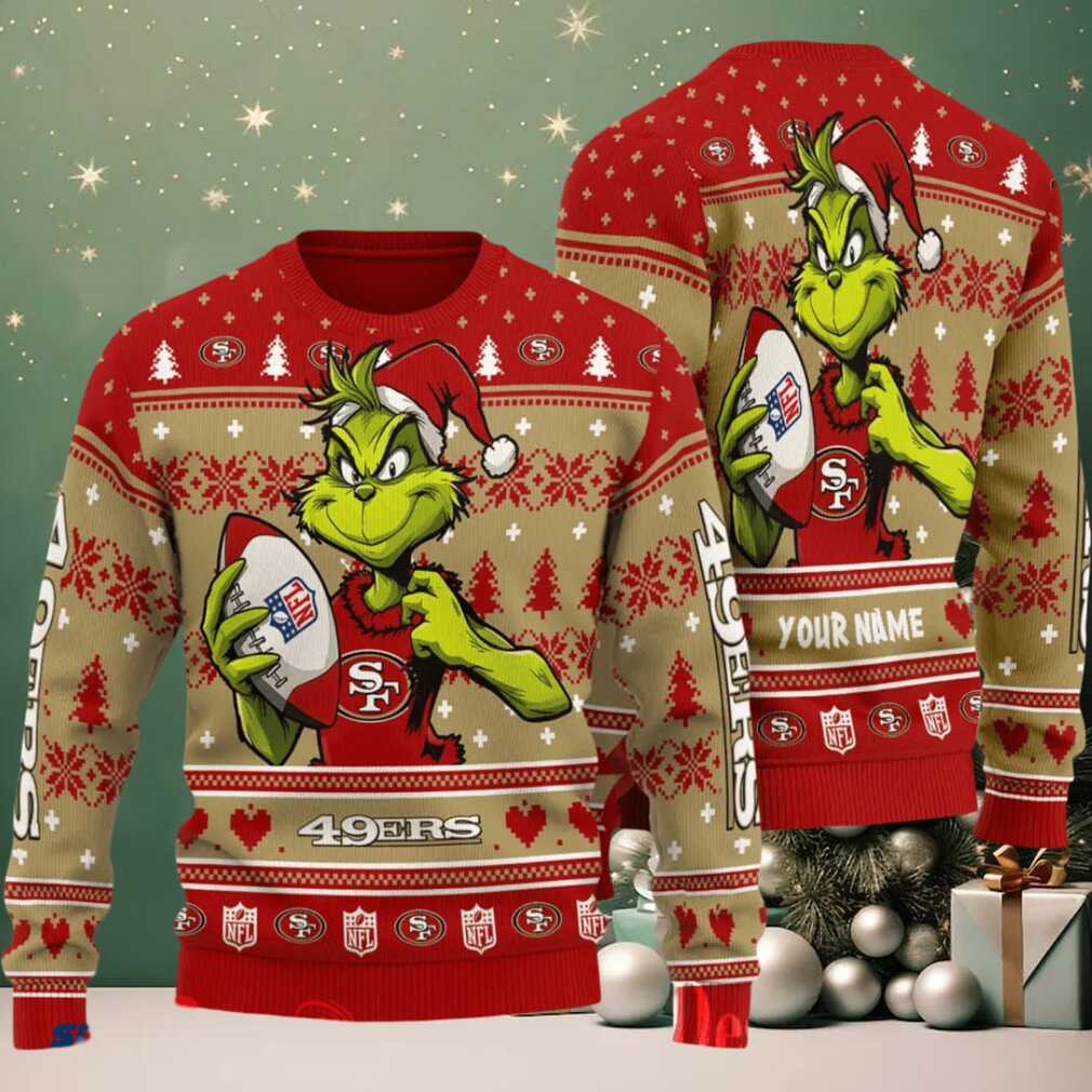 San Francisco 49ers Grinch With Balls NFL Ugly Christmas Sweater San Francisco 49ers Grinch With Balls NFL Ugly Christmas Sweater