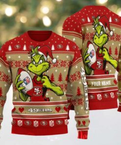 San Francisco 49ers Grinch With Balls NFL Ugly Christmas Sweater