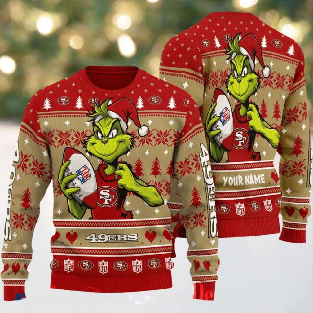 San Francisco 49ers Grinch With Balls NFL Ugly Christmas Sweater San Francisco 49ers Grinch With Balls NFL Ugly Christmas Sweater