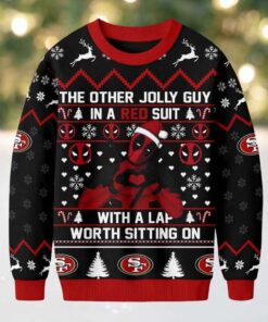 San Francisco 49ers Official NFL Deadpool Christmas Ugly Sweater NY