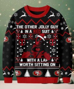 San Francisco 49ers Official NFL Deadpool Christmas Ugly Sweater NY