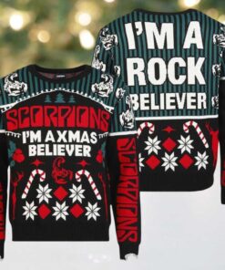 Scorpions I’m A Xmas Believer I’m A Rock Believer Holiday Ugly Sweater Christmas Jumper