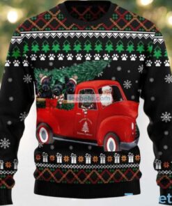 Scottish Terrier Dog And Driver Santa Claus Ugly Sweater