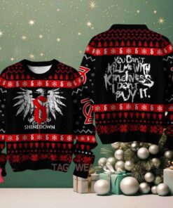 Shinedown You Can’t Kill Me With Kindness I Don’t Buy It Knitted Black And Red Ugly Christmas Sweater