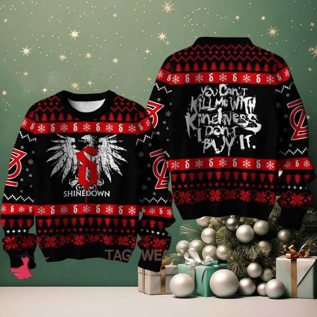 Shinedown You Can’t Kill Me With Kindness I Don’t Buy It Knitted Black And Red Ugly Christmas Sweater Shinedown You Can’t Kill Me With Kindness I Don’t Buy It Knitted Black And Red Ugly Christmas Sweater