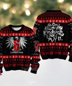 Shinedown You Can’t Kill Me With Kindness I Don’t Buy It Knitted Black And Red Ugly Christmas Sweater