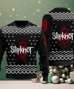 Slipknot Band Signature White Logo Xmas Gifts 2025 Ugly Christmas Sweater