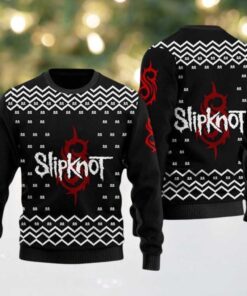 Slipknot Band Signature White Logo Xmas Gifts 2025 Ugly Christmas Sweater