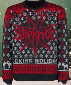 Slipknot Fucking Holiday Snowflakes Pattern Knitted Ugly Christmas Sweater