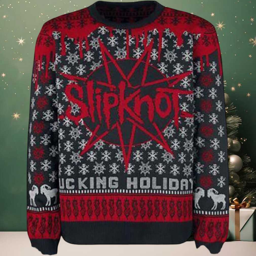 Slipknot Fucking Holiday Snowflakes Pattern Knitted Ugly Christmas Sweater Slipknot Fucking Holiday Snowflakes Pattern Knitted Ugly Christmas Sweater