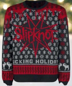 Slipknot Fucking Holiday Snowflakes Pattern Knitted Ugly Christmas Sweater