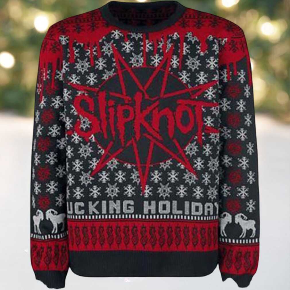 Slipknot Fucking Holiday Snowflakes Pattern Knitted Ugly Christmas Sweater Slipknot Fucking Holiday Snowflakes Pattern Knitted Ugly Christmas Sweater