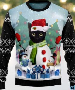 Snowman Cat Ugly Christmas Sweaters On Sale