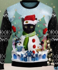 Snowman Cat Ugly Christmas Sweaters On Sale