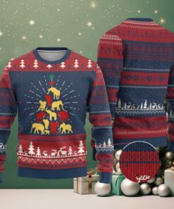 South Africa Elephant Xmas Tree Ugly Christmas Sweater Safari Animals
