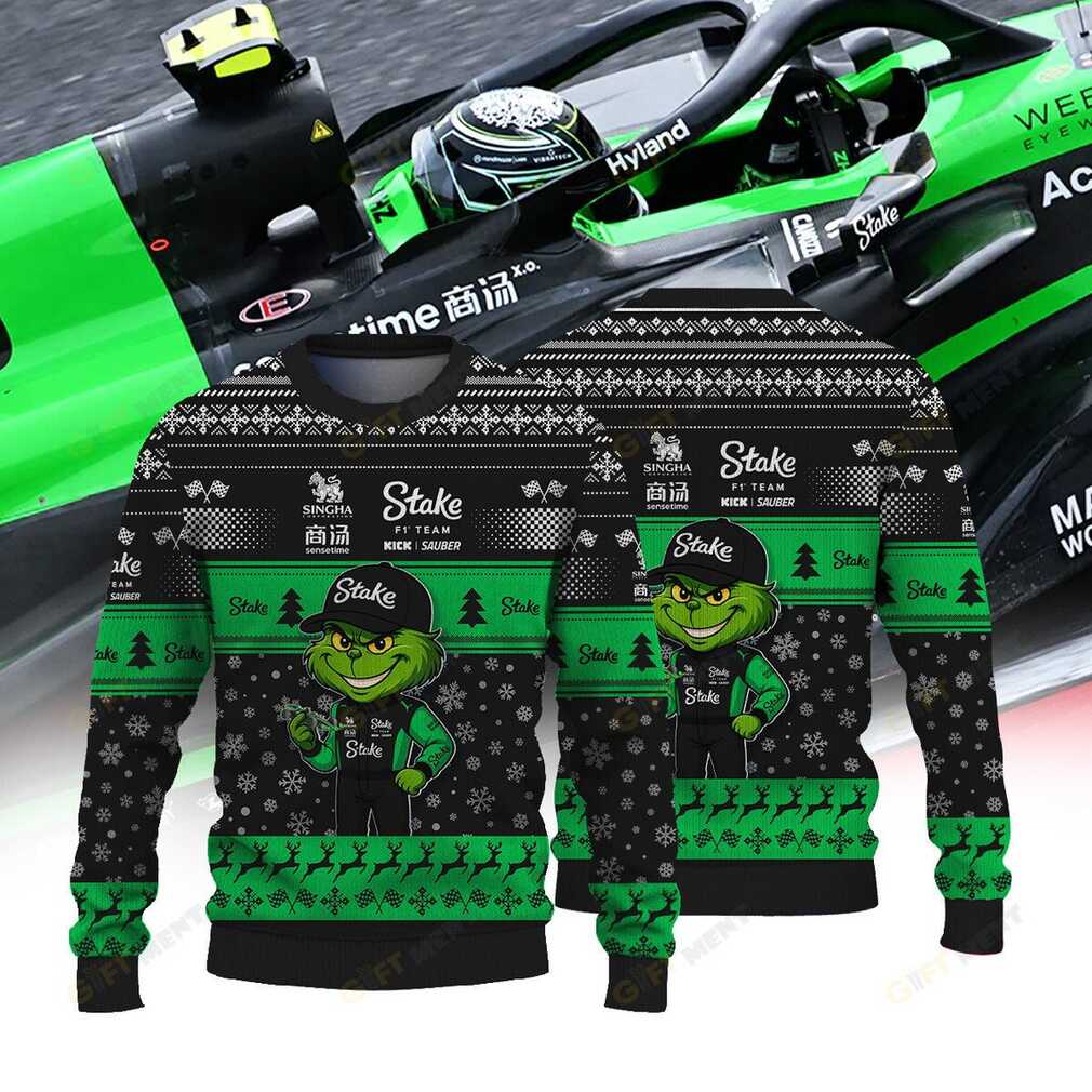 Stake F1 Team Kick Sauber × Grinch Ugly Christmas Sweater v2 Stake F1 Team Kick Sauber × Grinch Ugly Christmas Sweater v2