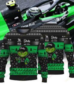 Stake F1 Team Kick Sauber × Grinch Ugly Christmas Sweater v2