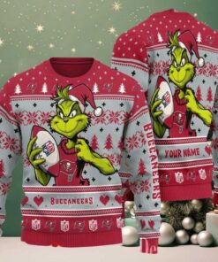 Tampa Bay Buccaneers Grinch With Ball NFL Ugly Christmas Sweater Tampa Bay Buccaneers Grinch With Ball NFL Ugly Christmas Sweater