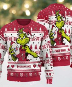 Tampa Bay Buccaneers Grinch With Ball NFL Ugly Christmas Sweaters