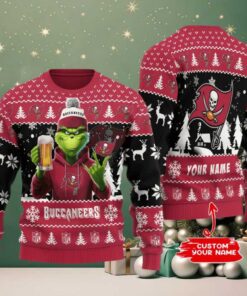 Tampa Bay Buccaneers Grinch With Beer Ugly Christmas Sweater Tampa Bay Buccaneers Grinch With Beer Ugly Christmas Sweater