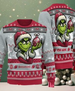 Tampa Bay Buccaneers Grinch With Ornament Ugly Christmas Sweater Tampa Bay Buccaneers Grinch With Ornament Ugly Christmas Sweater