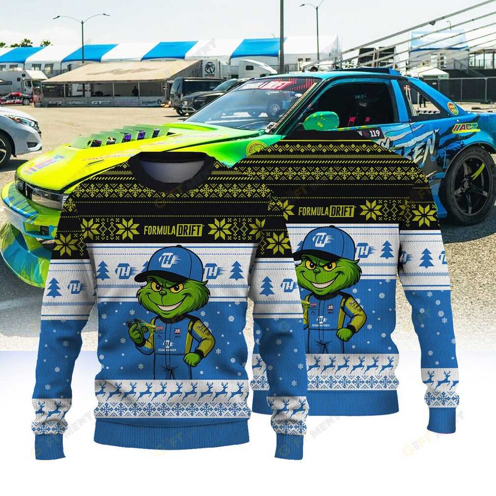 Team Hansen Drifting Rudy Hansen × Grinch Ugly Christmas Sweater Team Hansen Drifting Rudy Hansen × Grinch Ugly Christmas Sweater