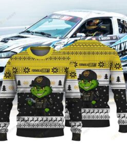 Team Infamous Derek Madison × Grinch Ugly Christmas Sweater