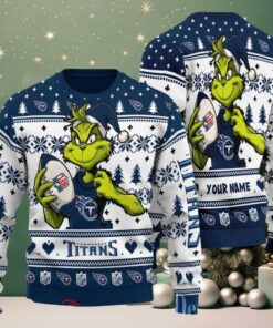 Tennessee Titans Grinch With Ball NFL Ugly Christmas Sweater Tennessee Titans Grinch With Ball NFL Ugly Christmas Sweater