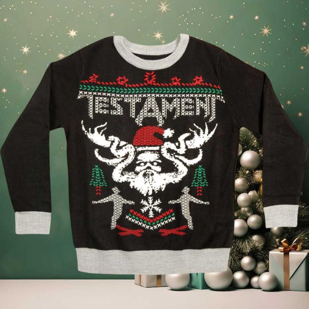 Testament Knitted Holiday Ugly Christmas Sweater Testament Knitted Holiday Ugly Christmas Sweater