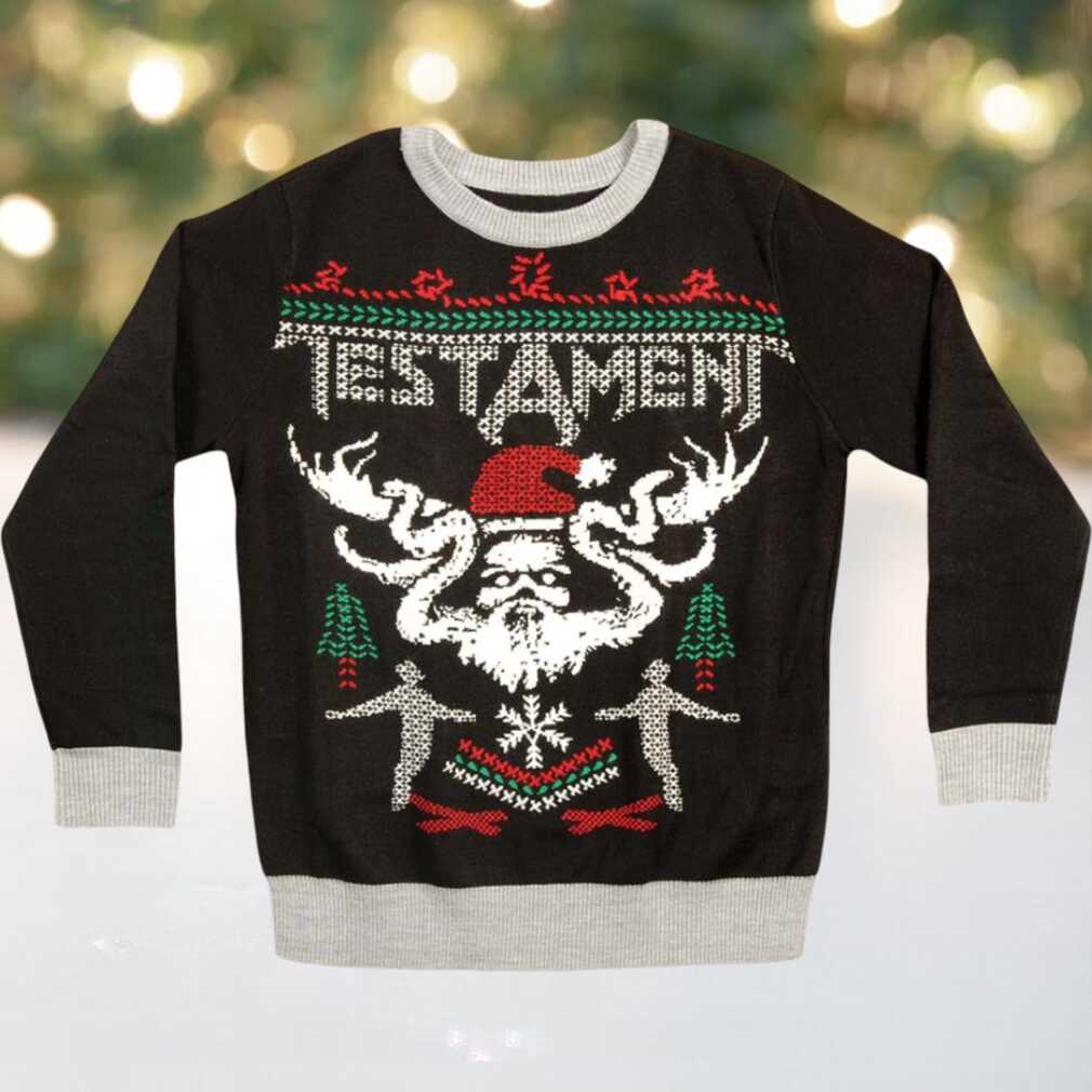 Testament Knitted Holiday Ugly Christmas Sweater Testament Knitted Holiday Ugly Christmas Sweater