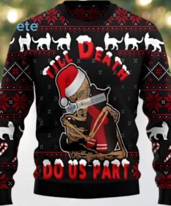 Till Death Do Us Part Black Cat Dad Ugly Christmas Sweater Black