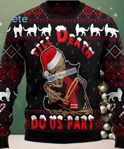 Till Death Do Us Part Black Cat Dad Ugly Christmas Sweater Black