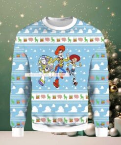 Toy Story Light Blue Ugly Christmas 3D Sweater