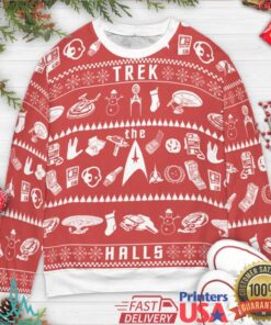 Trek The Halls Star Trek Ugly Christmas Sweatshirt