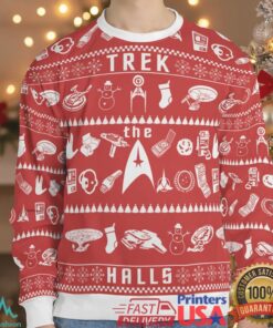 Trek The Halls Star Trek Ugly Christmas Sweatshirt
