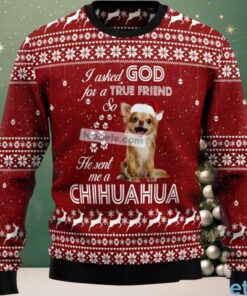 True Friend Chihuahua Dog Face Family Ugly Christmas Sweaters Red True Friend Chihuahua Dog Face Family Ugly Christmas Sweaters Red