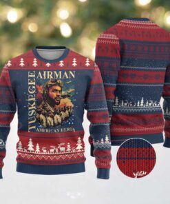 Tuskegee Airman Ugly Christmas Sweater American Heroes US Pilots Black History Tuskegee Airman Ugly Christmas Sweater American Heroes US Pilots Black History
