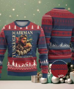 Tuskegee Airman Ugly Christmas Sweater American Heroes US Pilots Black History