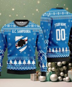 U.C Sampdoria Personalized Ugly Christmas Sweater Blue Version
