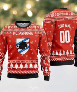 U.C Sampdoria Personalized Ugly Christmas Sweater Red Version