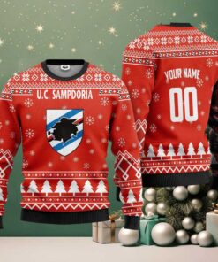 U.C Sampdoria Personalized Ugly Christmas Sweater Red Version