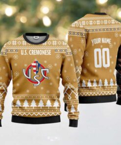 U.S. Cremonese Personalized Ugly Christmas Sweater Gold Version