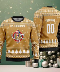 U.S. Cremonese Personalized Ugly Christmas Sweater Gold Version