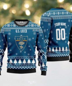 U.S. Lecce Personalized Ugly Christmas Sweater Blue Version