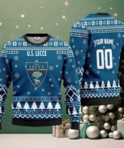 U.S. Lecce Personalized Ugly Christmas Sweater Blue Version