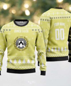 Udinese Calcio Personalized Ugly Christmas Sweater Gold Version