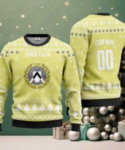 Udinese Calcio Personalized Ugly Christmas Sweater Gold Version
