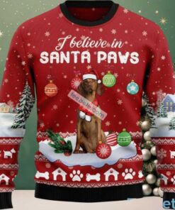 Vizsla Dog Dad Santa Paws Ugly Christmas Sweater Big And Tall Red Vizsla Dog Dad Santa Paws Ugly Christmas Sweater Big And Tall Red