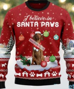 Vizsla Dog Dad Santa Paws Ugly Christmas Sweater Big And Tall Red