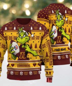 Washington Commanders Grinch With Ball NFL Ugly Christmas Sweater